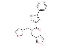 N,N-bis(1,3-oxazol-4-ylmethyl)-5-phenyl-1H-pyrazole-3-carboxamide