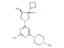 (3R*,4R*)-1-[2-amino-6-(4-methyl-1-piperazinyl)-4-pyrimidinyl]-3-cyclobutyl-4-methyl-3-pyrrolidinol