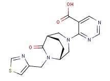 4-[(1S*,5R*)-7-oxo-6-(1,3-thiazol-4-ylmethyl)-3,6-diazabicyclo[3.2.2]non-3-yl]pyrimidine-5-carboxylic acid
