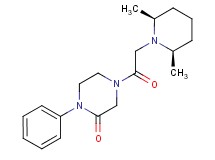 4-{[(2R*,6S*)-2,6-dimethyl-1-piperidinyl]acetyl}-1-phenyl-2-piperazinone
