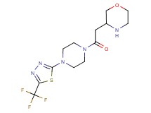 3-(2-oxo-2-{4-[5-(trifluoromethyl)-1,3,4-thiadiazol-2-yl]-1-piperazinyl}ethyl)morpholine hydrochloride