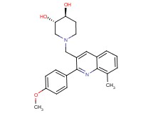(3S*,4S*)-1-{[2-(4-methoxyphenyl)-8-methyl-3-quinolinyl]methyl}-3,4-piperidinediol