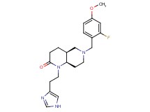 (4aS*,8aR*)-6-(2-fluoro-4-methoxybenzyl)-1-[2-(1H-imidazol-4-yl)ethyl]octahydro-1,6-naphthyridin-2(1H)-one