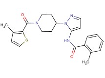 2-methyl-N-(1-{1-[(3-methyl-2-thienyl)carbonyl]-4-piperidinyl}-1H-pyrazol-5-yl)benzamide