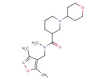 N-[(3,5-dimethyl-4-isoxazolyl)methyl]-N-methyl-1-(tetrahydro-2H-pyran-4-yl)-3-piperidinecarboxamide