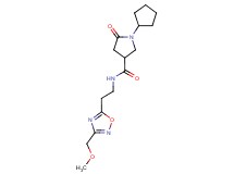 1-cyclopentyl-N-{2-[3-(methoxymethyl)-1,2,4-oxadiazol-5-yl]ethyl}-5-oxo-3-pyrrolidinecarboxamide