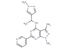 1,3-dimethyl-N-[1-(1-methyl-1H-pyrazol-4-yl)ethyl]-6-(3-pyridinyl)-1H-pyrazolo[3,4-d]pyrimidin-4-amine