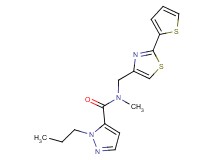 N-methyl-1-propyl-N-{[2-(2-thienyl)-1,3-thiazol-4-yl]methyl}-1H-pyrazole-5-carboxamide