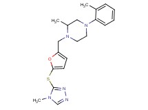 2-methyl-4-(2-methylphenyl)-1-({5-[(4-methyl-4H-1,2,4-triazol-3-yl)thio]-2-furyl}methyl)piperazine