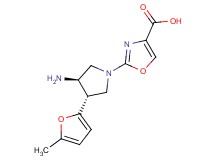 2-[(3R*,4S*)-3-amino-4-(5-methyl-2-furyl)pyrrolidin-1-yl]-1,3-oxazole-4-carboxylic acid