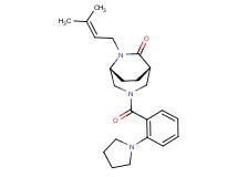 (1S*,5R*)-6-(3-methylbut-2-en-1-yl)-3-(2-pyrrolidin-1-ylbenzoyl)-3,6-diazabicyclo[3.2.2]nonan-7-one