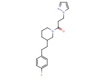 3-[2-(4-fluorophenyl)ethyl]-1-[3-(1H-pyrazol-1-yl)propanoyl]piperidine