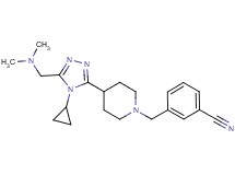 3-[(4-{4-cyclopropyl-5-[(dimethylamino)methyl]-4H-1,2,4-triazol-3-yl}piperidin-1-yl)methyl]benzonitrile