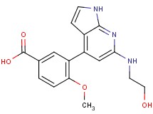 3-{6-[(2-hydroxyethyl)amino]-1H-pyrrolo[2,3-b]pyridin-4-yl}-4-methoxybenzoic acid