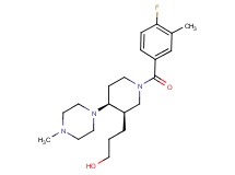 3-[(3R*,4S*)-1-(4-fluoro-3-methylbenzoyl)-4-(4-methylpiperazin-1-yl)piperidin-3-yl]propan-1-ol