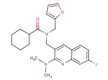 N-{[2-(dimethylamino)-7-fluoro-3-quinolinyl]methyl}-N-(2-furylmethyl)cyclohexanecarboxamide