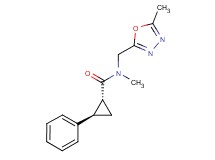 (1R*,2R*)-N-methyl-N-[(5-methyl-1,3,4-oxadiazol-2-yl)methyl]-2-phenylcyclopropanecarboxamide