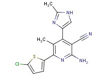 2-amino-6-(5-chloro-2-thienyl)-5-methyl-4-(2-methyl-1H-imidazol-4-yl)nicotinonitrile
