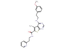 4-{[2-(3-methoxyphenyl)ethyl]amino}-5-methyl-N-[2-(2-pyridinyl)ethyl]thieno[2,3-d]pyrimidine-6-carboxamide