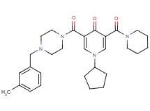 1-cyclopentyl-3-{[4-(3-methylbenzyl)-1-piperazinyl]carbonyl}-5-(1-piperidinylcarbonyl)-4(1H)-pyridinone