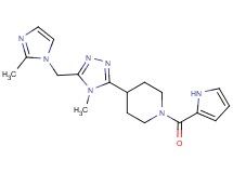 4-{4-methyl-5-[(2-methyl-1H-imidazol-1-yl)methyl]-4H-1,2,4-triazol-3-yl}-1-(1H-pyrrol-2-ylcarbonyl)piperidine