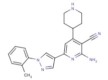 2-amino-6-[1-(2-methylphenyl)-1H-pyrazol-4-yl]-4-piperidin-4-ylnicotinonitrile