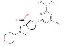 (3aR*,6aR*)-2-[2-(dimethylamino)-6-methylpyrimidin-4-yl]-5-(tetrahydro-2H-pyran-4-yl)hexahydropyrrolo[3,4-c]pyrrole-3a(1H)-carboxylic acid