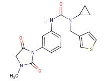N-cyclopropyl-N'-[3-(3-methyl-2,5-dioxoimidazolidin-1-yl)phenyl]-N-(3-thienylmethyl)urea