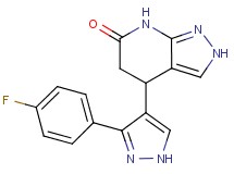 4-[3-(4-fluorophenyl)-1H-pyrazol-4-yl]-2,4,5,7-tetrahydro-6H-pyrazolo[3,4-b]pyridin-6-one