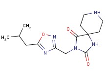 3-[(5-isobutyl-1,2,4-oxadiazol-3-yl)methyl]-1,3,8-triazaspiro[4.5]decane-2,4-dione