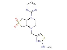 4-{[(4aS*,7aR*)-6,6-dioxido-4-pyrimidin-2-ylhexahydrothieno[3,4-b]pyrazin-1(2H)-yl]methyl}-N-methyl-1,3-thiazol-2-amine