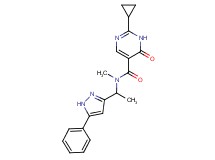 2-cyclopropyl-N-methyl-6-oxo-N-[1-(5-phenyl-1H-pyrazol-3-yl)ethyl]-1,6-dihydropyrimidine-5-carboxamide