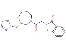 2-{2-oxo-2-[2-(1H-pyrazol-1-ylmethyl)-1,4-oxazepan-4-yl]ethyl}-1,2-benzisothiazol-3(2H)-one