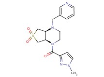 (4aS*,7aR*)-1-[(1-methyl-1H-pyrazol-3-yl)carbonyl]-4-(3-pyridinylmethyl)octahydrothieno[3,4-b]pyrazine 6,6-dioxide