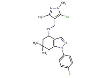 N-[(5-chloro-1,3-dimethyl-1H-pyrazol-4-yl)methyl]-1-(4-fluorophenyl)-6,6-dimethyl-4,5,6,7-tetrahydro-1H-indazol-4-amine