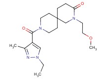 9-[(1-ethyl-3-methyl-1H-pyrazol-4-yl)carbonyl]-2-(2-methoxyethyl)-2,9-diazaspiro[5.5]undecan-3-one
