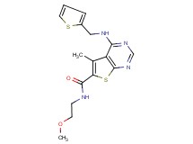 N-(2-methoxyethyl)-5-methyl-4-[(2-thienylmethyl)amino]thieno[2,3-d]pyrimidine-6-carboxamide