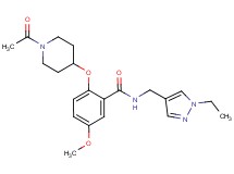 2-[(1-acetyl-4-piperidinyl)oxy]-N-[(1-ethyl-1H-pyrazol-4-yl)methyl]-5-methoxybenzamide