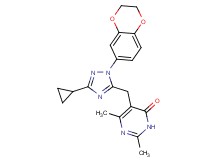 5-{[3-cyclopropyl-1-(2,3-dihydro-1,4-benzodioxin-6-yl)-1H-1,2,4-triazol-5-yl]methyl}-2,6-dimethylpyrimidin-4(3H)-one