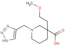 3-(2-methoxyethyl)-1-(1H-1,2,3-triazol-4-ylmethyl)-3-piperidinecarboxylic acid