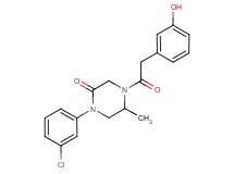 1-(3-chlorophenyl)-4-[(3-hydroxyphenyl)acetyl]-5-methyl-2-piperazinone