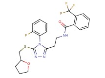 N-(2-{4-(2-fluorophenyl)-5-[(tetrahydro-2-furanylmethyl)thio]-4H-1,2,4-triazol-3-yl}ethyl)-2-(trifluoromethyl)benzamide