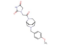 1-{2-[(1S*,5R*)-3-(4-methoxybenzyl)-3,6-diazabicyclo[3.2.2]non-6-yl]-2-oxoethyl}imidazolidine-2,4-dione