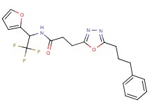 3-[5-(3-phenylpropyl)-1,3,4-oxadiazol-2-yl]-N-[2,2,2-trifluoro-1-(2-furyl)ethyl]propanamide