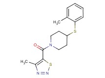 4-[(2-methylphenyl)thio]-1-[(4-methyl-1,2,3-thiadiazol-5-yl)carbonyl]piperidine