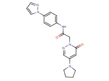 2-[6-oxo-4-(1-pyrrolidinyl)-1(6H)-pyridazinyl]-N-[4-(1H-pyrazol-1-yl)phenyl]acetamide