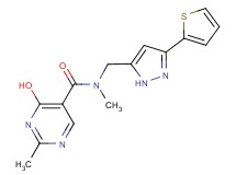 4-hydroxy-N,2-dimethyl-N-{[3-(2-thienyl)-1H-pyrazol-5-yl]methyl}pyrimidine-5-carboxamide