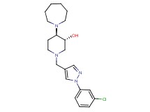 (3R*,4R*)-4-(1-azepanyl)-1-{[1-(3-chlorophenyl)-1H-pyrazol-4-yl]methyl}-3-piperidinol