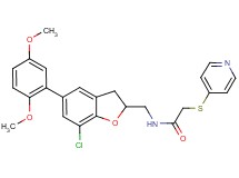 N-{[7-chloro-5-(2,5-dimethoxyphenyl)-2,3-dihydro-1-benzofuran-2-yl]methyl}-2-(4-pyridinylthio)acetamide