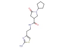 N-[2-(2-amino-1,3-thiazol-4-yl)ethyl]-1-cyclopentyl-5-oxo-3-pyrrolidinecarboxamide